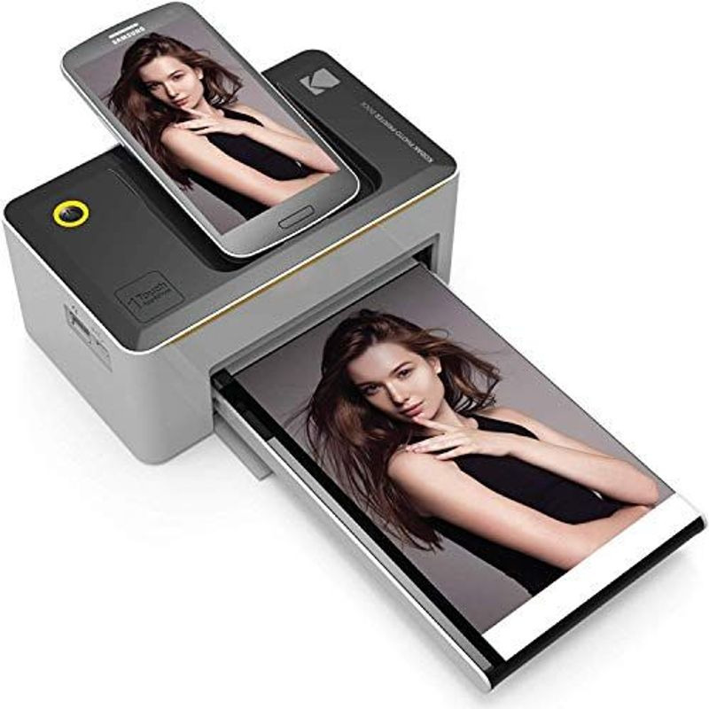 Kodak Dock & Wi-Fi Portable 4x6” Instant Photo Printer, Basic, Black/White 