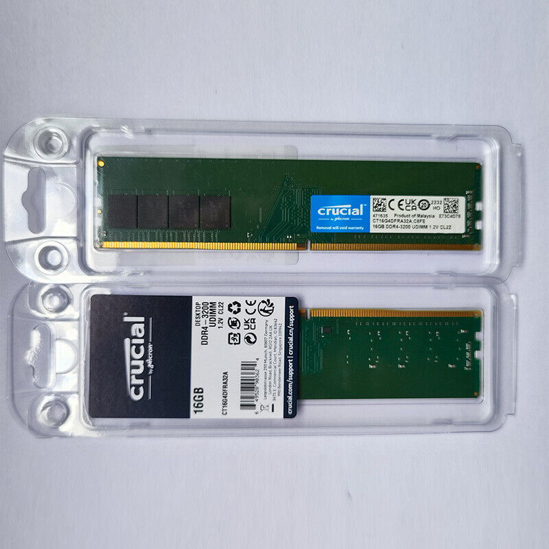 Crucial 64GB (4x 16GB) 3200MHz DDR4 UDIMM RAM PC4-25600 1.2V CL22 Desktop Memory