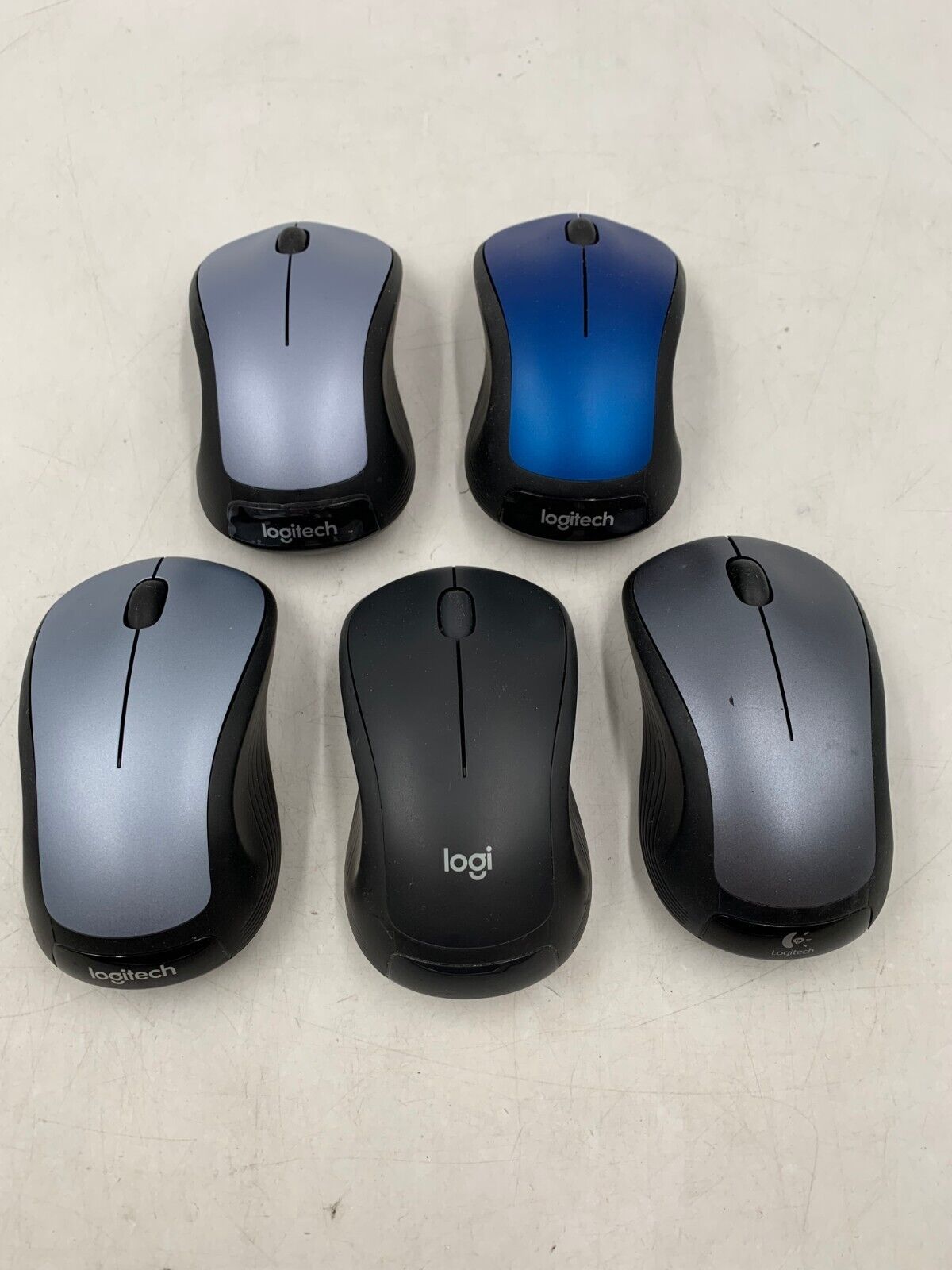 Mixed lot of 5 Logitech M310 Wireless Mouse w/o Unifying Receiver 