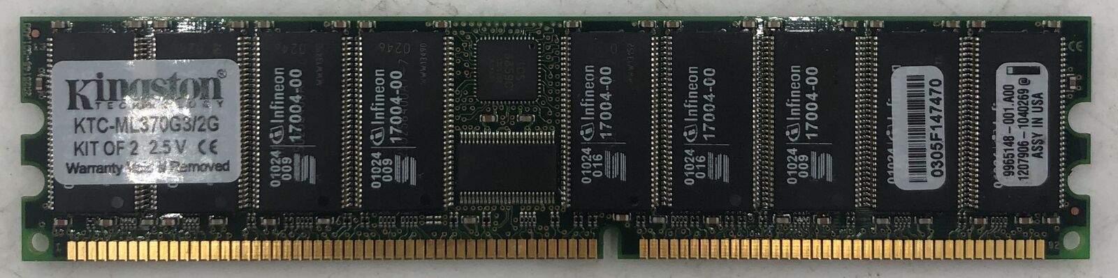 Kingston KTC-ML370G3/2G 1GB DDR Server RAM Memory