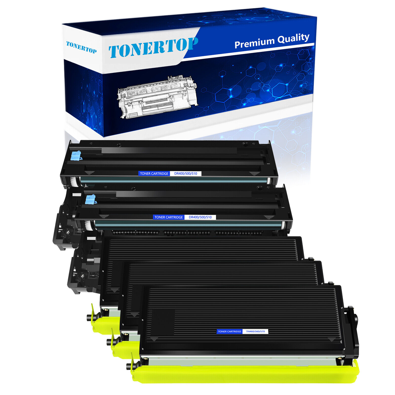 5PK TN-460 Toner DR400 Drum Combo Fits For Brother DCP-1400 FAX 8350p FAX-8750p