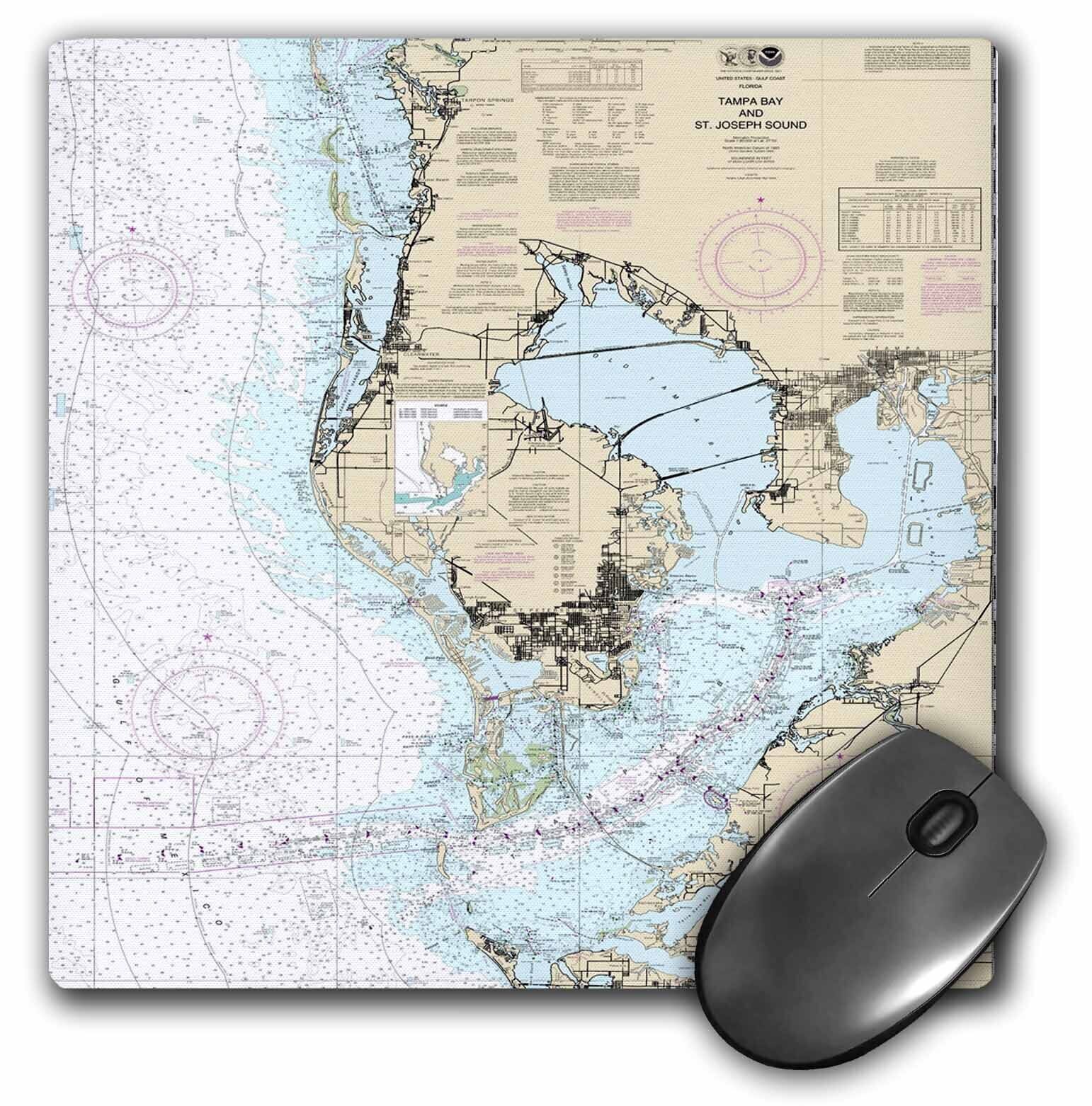 3dRose Print of Nautical Map Of Tampa Bay  MousePad