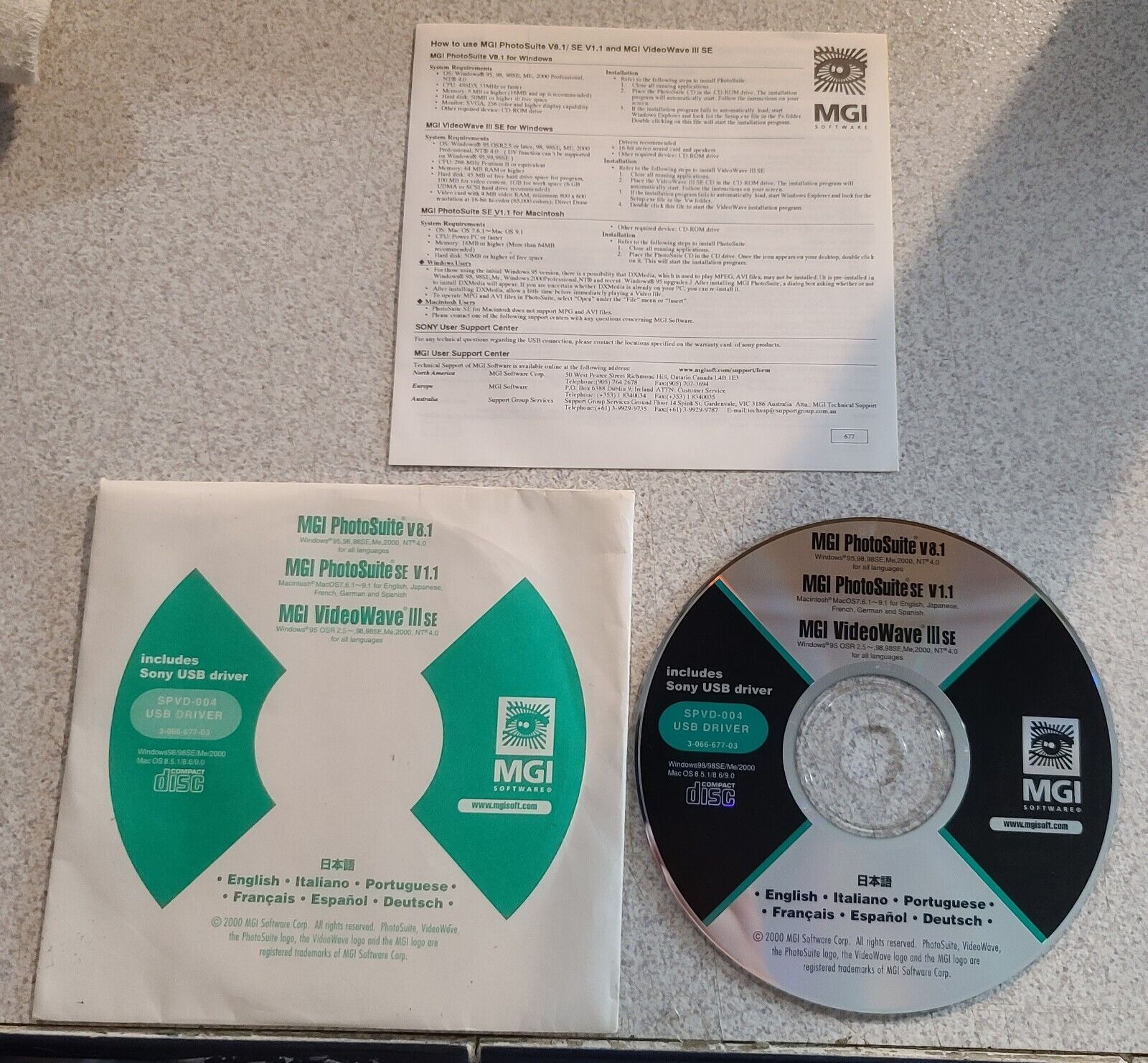 Vintage MGI Software Photo Suite 8.1 Bundle  Sleeve Included 2000 Win 98 ME 2000
