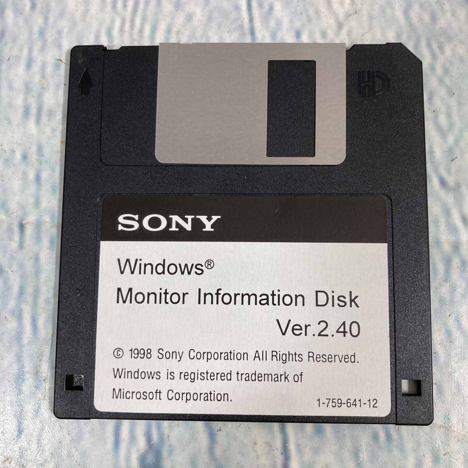 Vintage Sony Monitor Information Disk Version 2.40 for Windows 3.5\