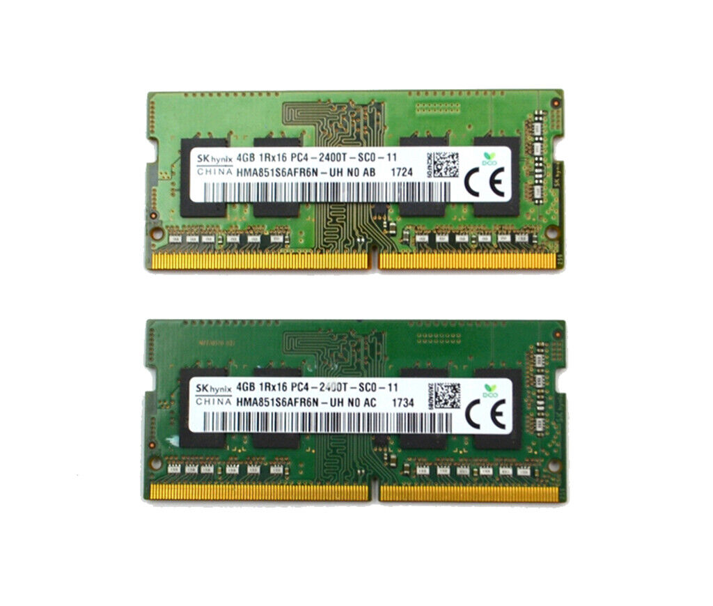 SK HYNIX 8GB 2X4GB DDR4 PC4-19200 2400MHZ 260-PIN MEMORY KIT HMA851S6AFR6N-UH