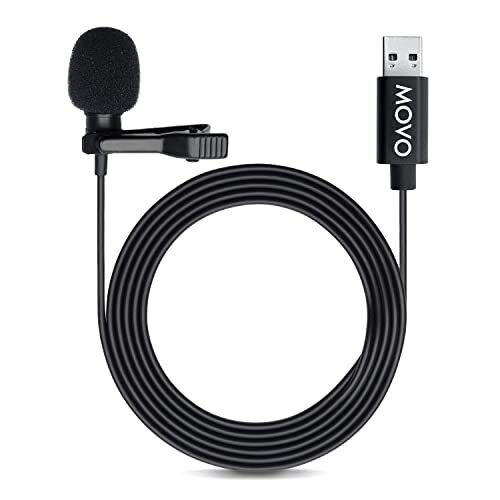 M1 USB Lavalier Lapel Clip-on Omnidirectional Computer Microphone for Laptop ...