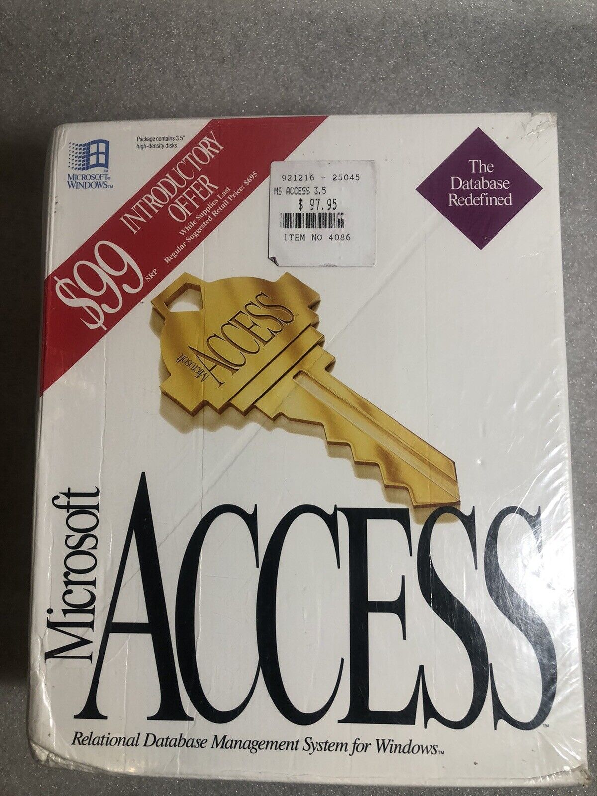 MICROSOFT ACCESS RELATIONAL DATABASE MANAGEMENT SYSTEM FOR WINDOWS - NEW SEALED
