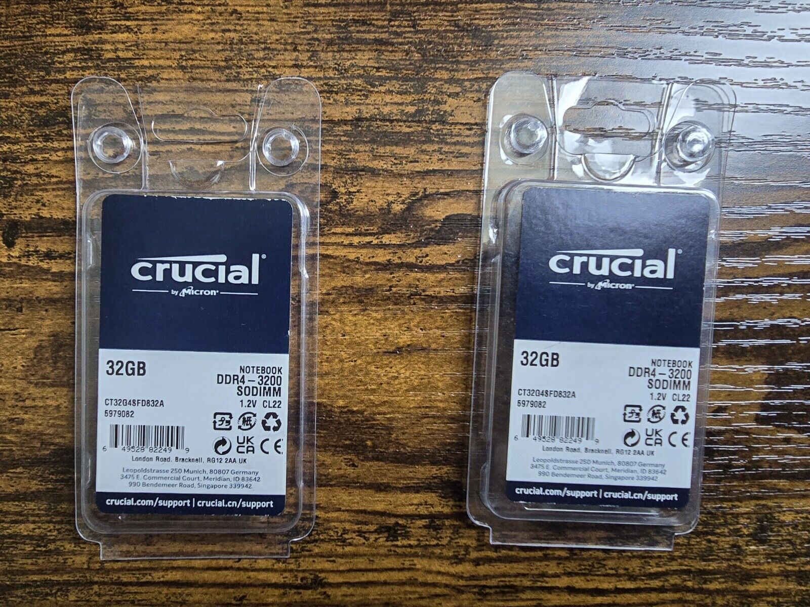 Crucial 32GB DDR4 SDRAM Memory (CT32G4SFD832A) (2 For $70)