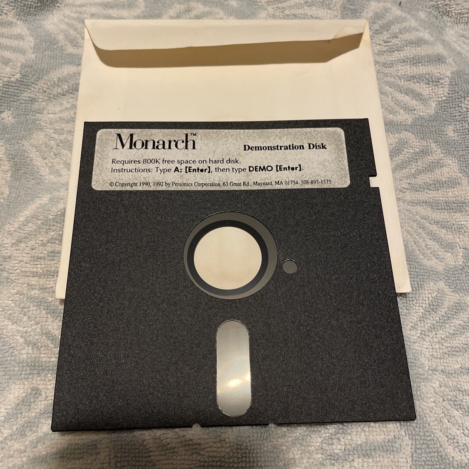 Vintage Monarch 5.25” Demo Floppy Disk 1990 Personics Corporation 