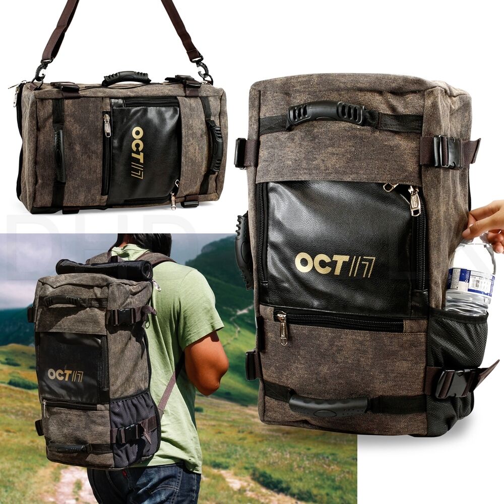 Men\'s Vintage Canvas Backpack Travel Sport Rucksack Satchel School Hiking Bag