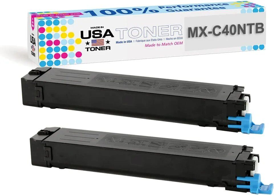 Toner for Sharp MXC40NTB, MX-C311, MX-C312, MX-C400P (black, 2 pack)