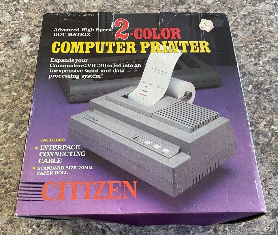 IDP-560 CITIZEN DOT MATRIX 2-COLOR COMPUTER PRINTER VG/Tested Commodore VIC-64