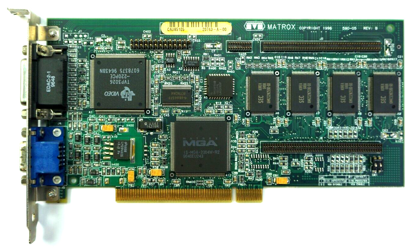 VINTAGE MATROX MGA-MIL/4N PCI VIDEO ADAPTER VGA 590-05 REV B