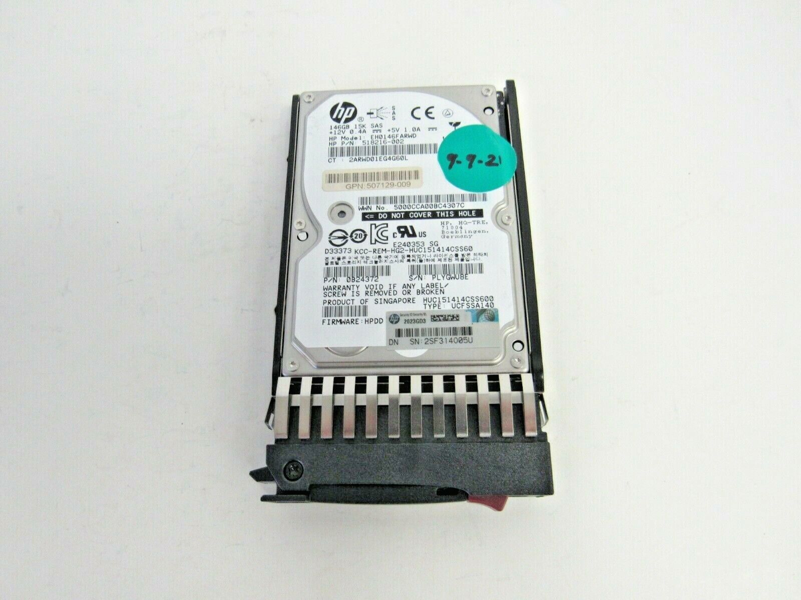 HP 518216-002 Hitachi Ultrastar 146GB 15000RPM SAS2 64MB 2.5\