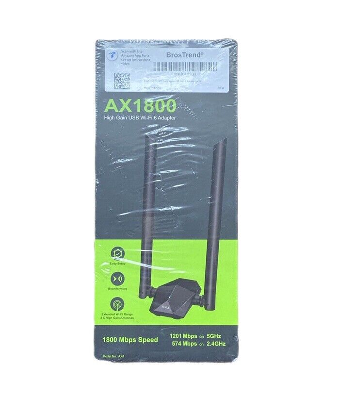 BrosTrend USB WiFi 6 Adapter AX1800 Long Range USB WiFi Adapter 1800 Mbps