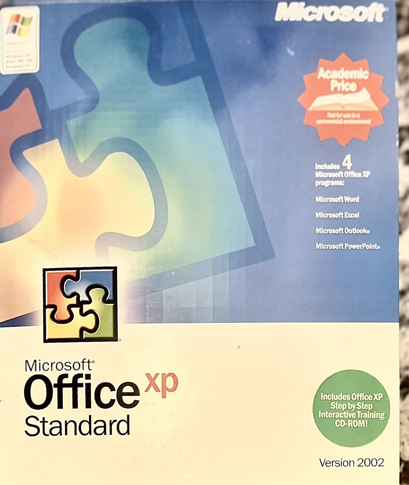 Vintage Microsoft Office XP Windows Big Box Standard Version 2002 PC Original