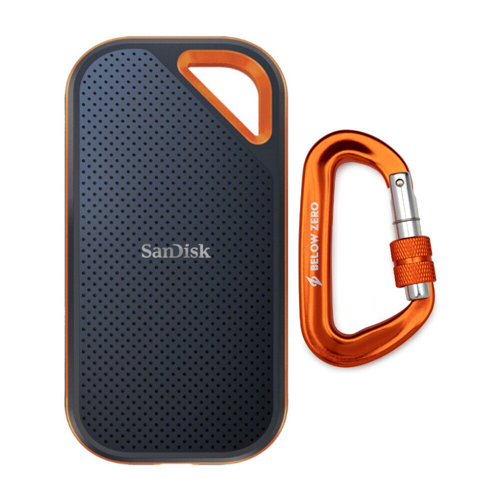 SanDisk 1TB Extreme PRO Portable SSD V2 with 12kN Heavy Duty Carabiner