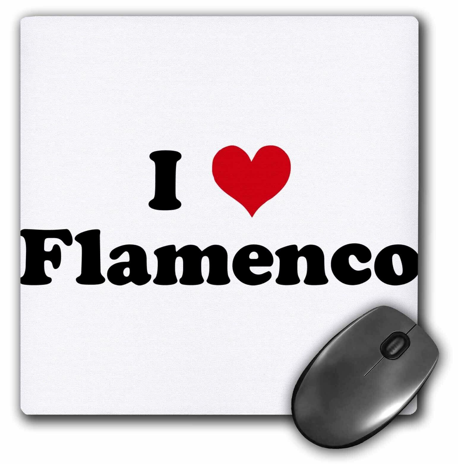 3dRose LLC 8 x 8 x 0.25 Inches I Love Flamenco Mouse Pad (mp_16554_1)