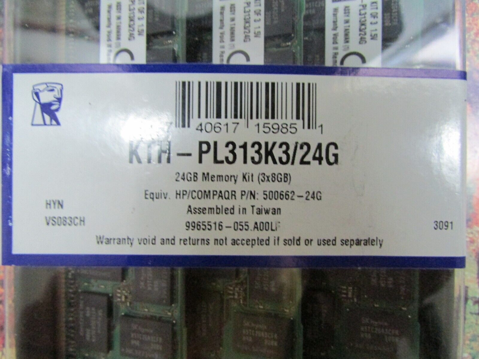 24GB KINGSTON KTH-PL313K3/24G (3X8GB) DDR3 SERVER RAM MEMORY 