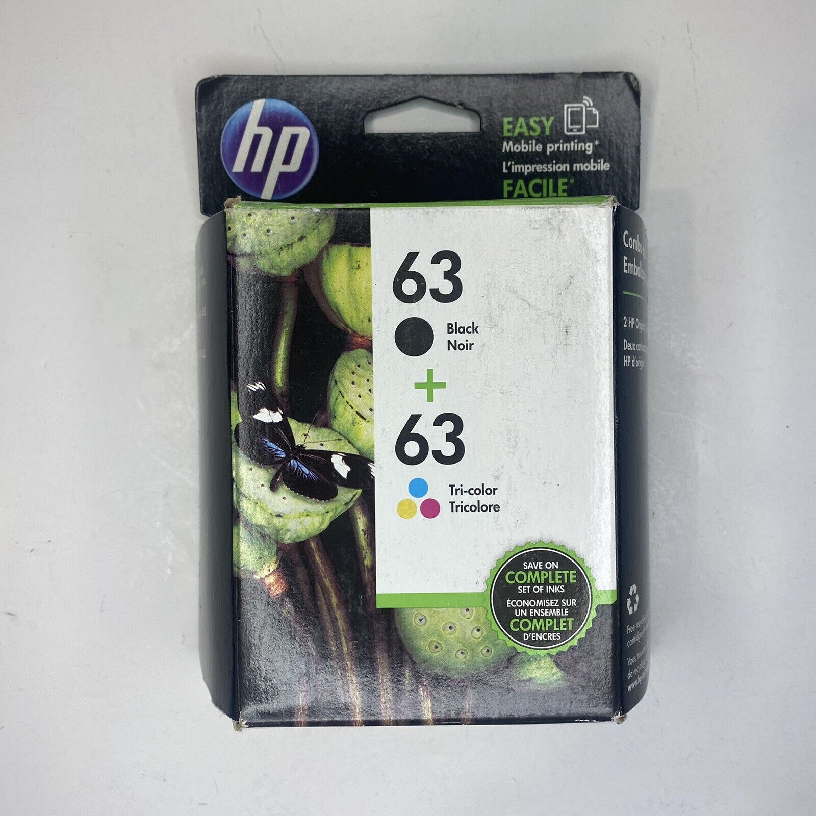 NEW SEALED HP 63 Black  & Color Ink Cartridges Combo 2-Pack Genuine 4/2018