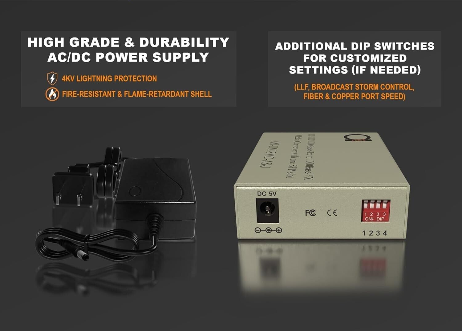 Multimode LC 850 nm Gigabit Fiber Media Converter - Includes SFP 550 m (0.34 Mil