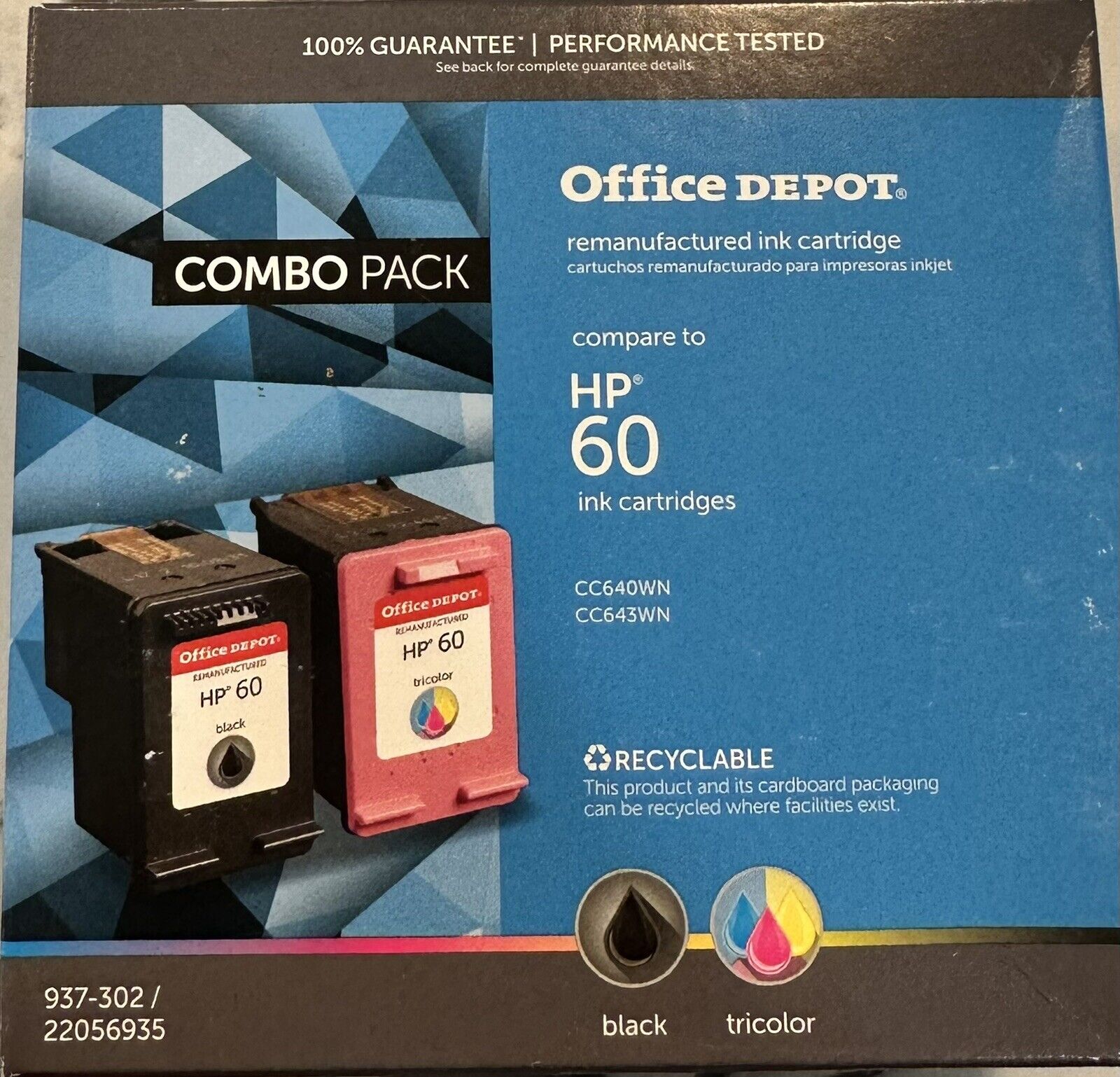 Office Depot Brand Remanufactured HP 60 Color & Black Ink Combo Pack