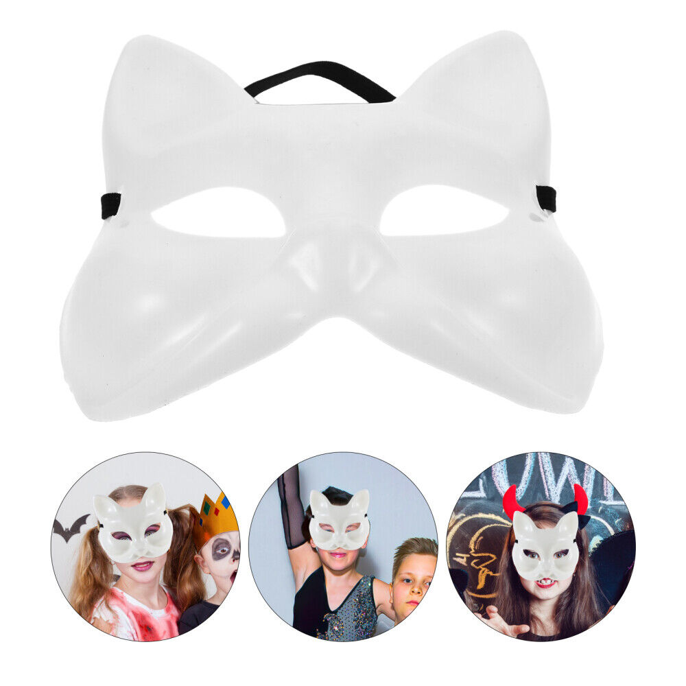 4pcs White Fox Masks DIY Animal Dress Up for Halloween & Cosplay-IL