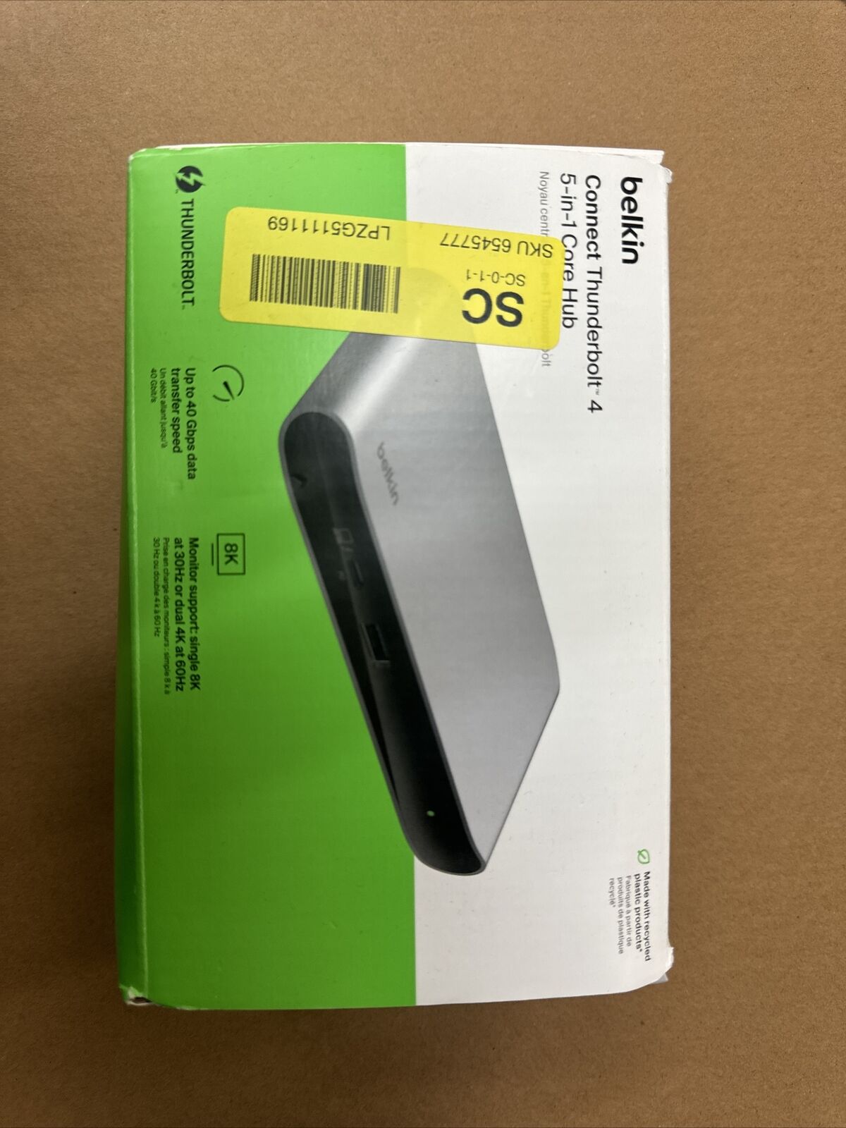 New Belkin Connect Thunderbolt 4 Docking Station, 5-in-1  Core Hub- OPEN BOX
