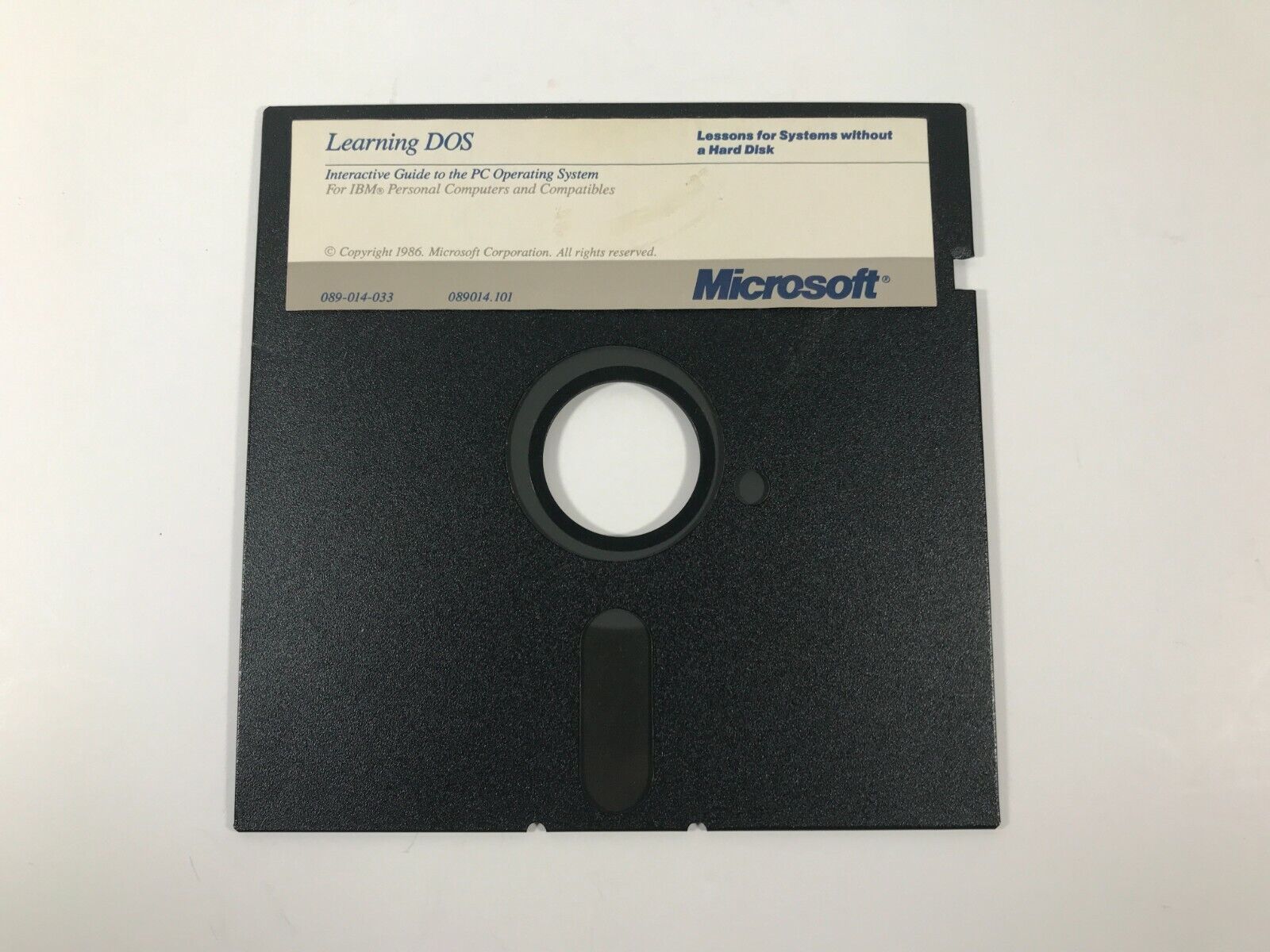 Vintage 1986 Microsoft Learning DOS - 5.25\