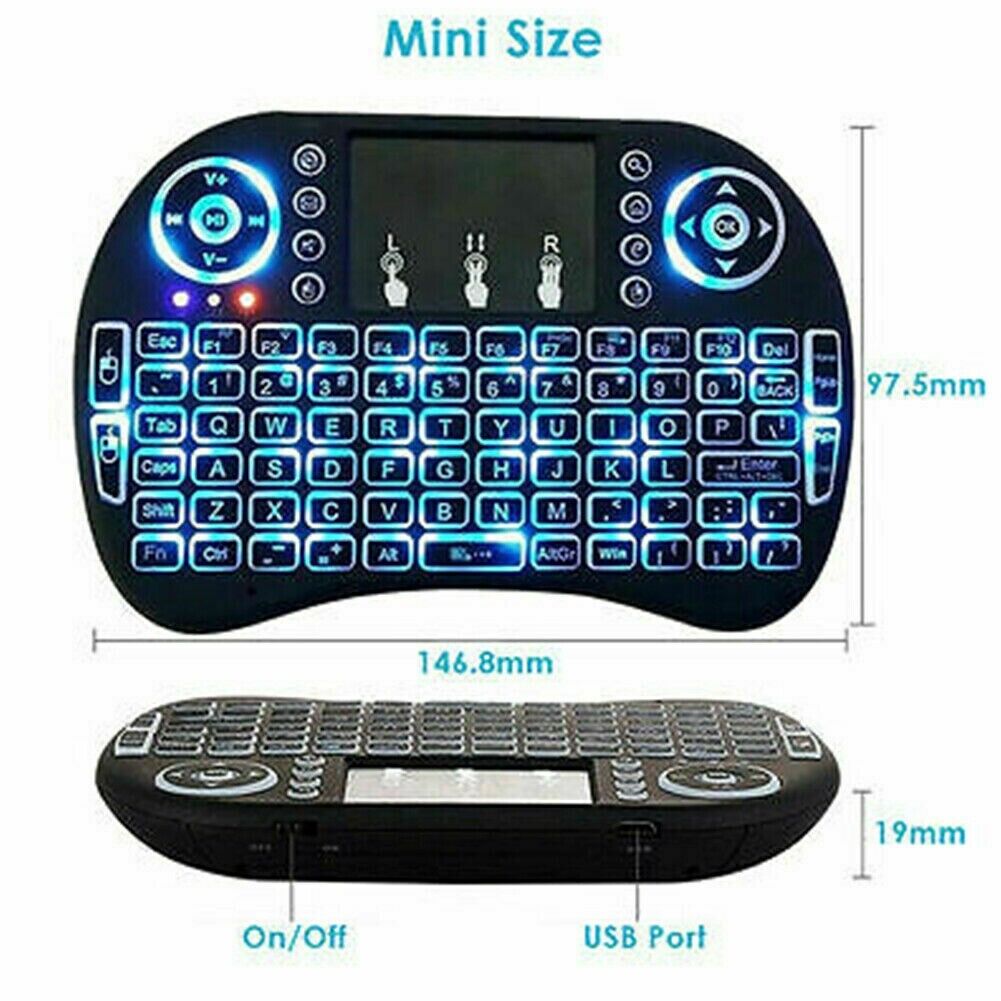 US Mini Wireless Keyboard 2.4GHz with Touchpad for PC Android Desktop PC TV Box