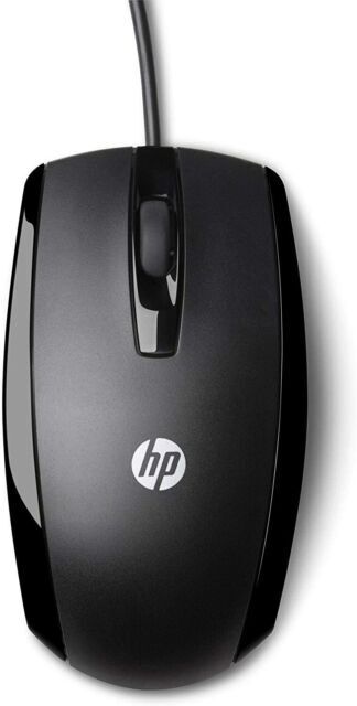 HP X500 USB 3 Button Optical Wired Mouse - Black