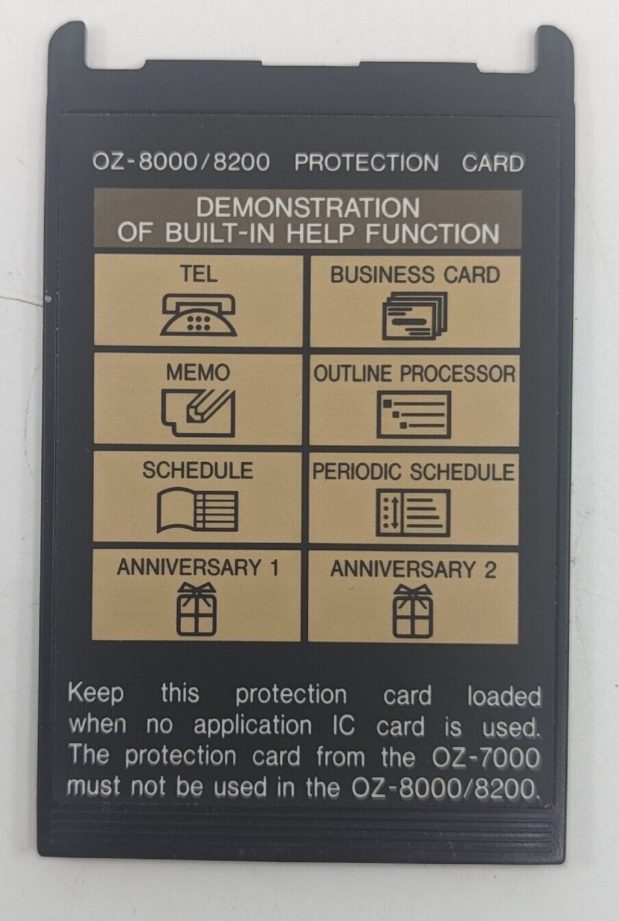 Vintage Sharp Wizard IC Card Slot Filler For OZ-8000 and OZ-8200