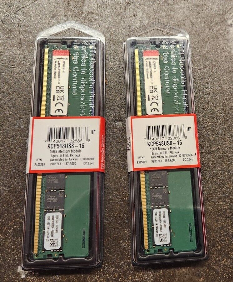 Kingston 64GB (4 x 16GB) DDR5 Memory (KCP548US8 - 16)