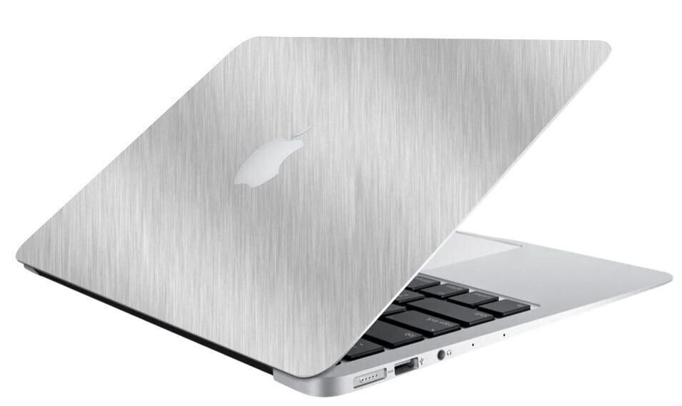 BRUSHED ALUMINUM Vinyl Lid Skin Decal fits Apple MacBook Air 11 A1465 Laptop