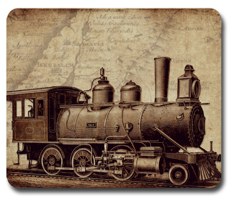 Antique Steam Locomotive Train ~ Mouse Pad / Mousepad ~ Railway Collector Gift
