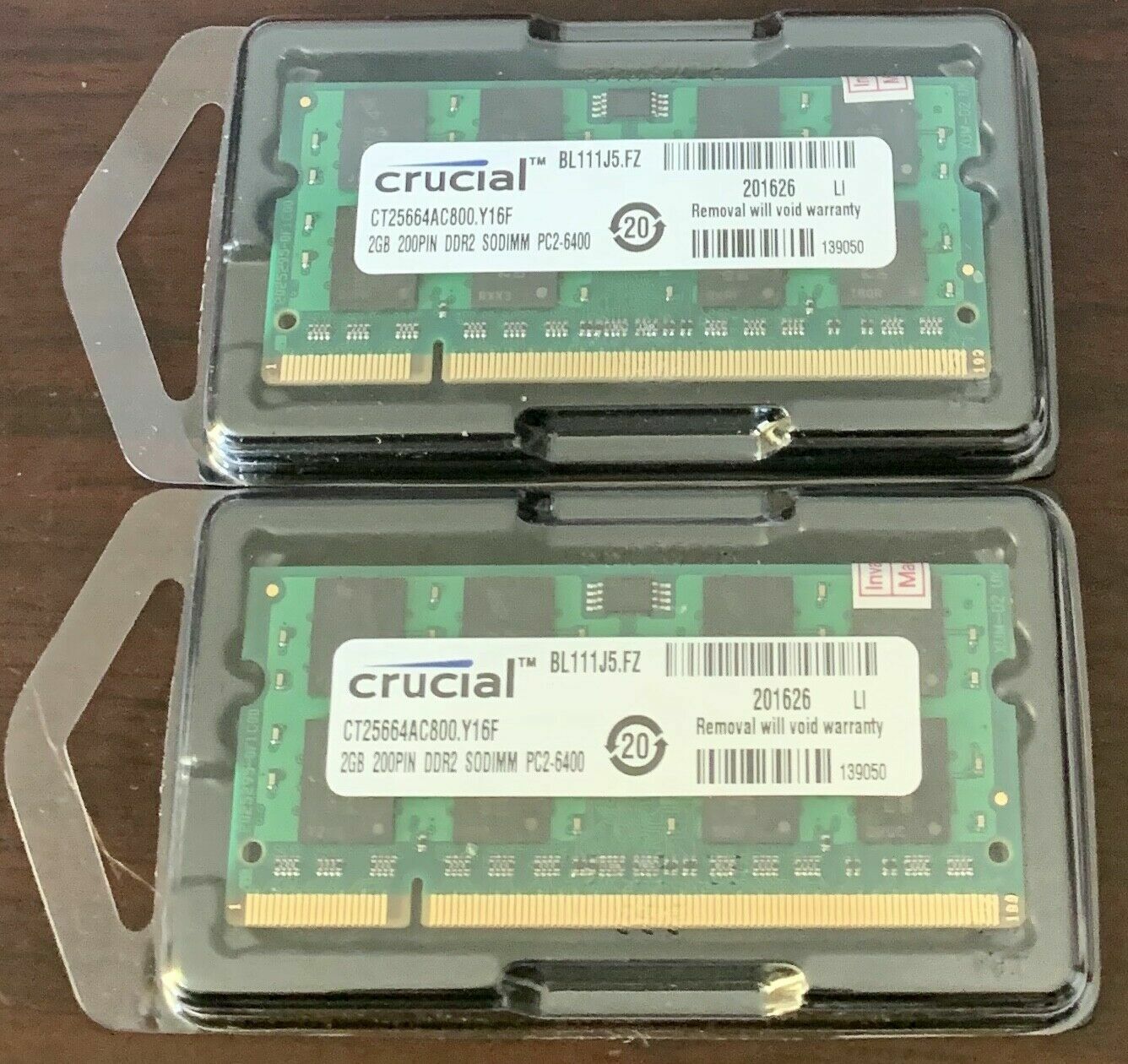 Crucial 4GB 2X 2GB Kit DDR2 SODIMM PC2-6400 800MHz LAPTOP MEMORY Ram 200Pin NEW