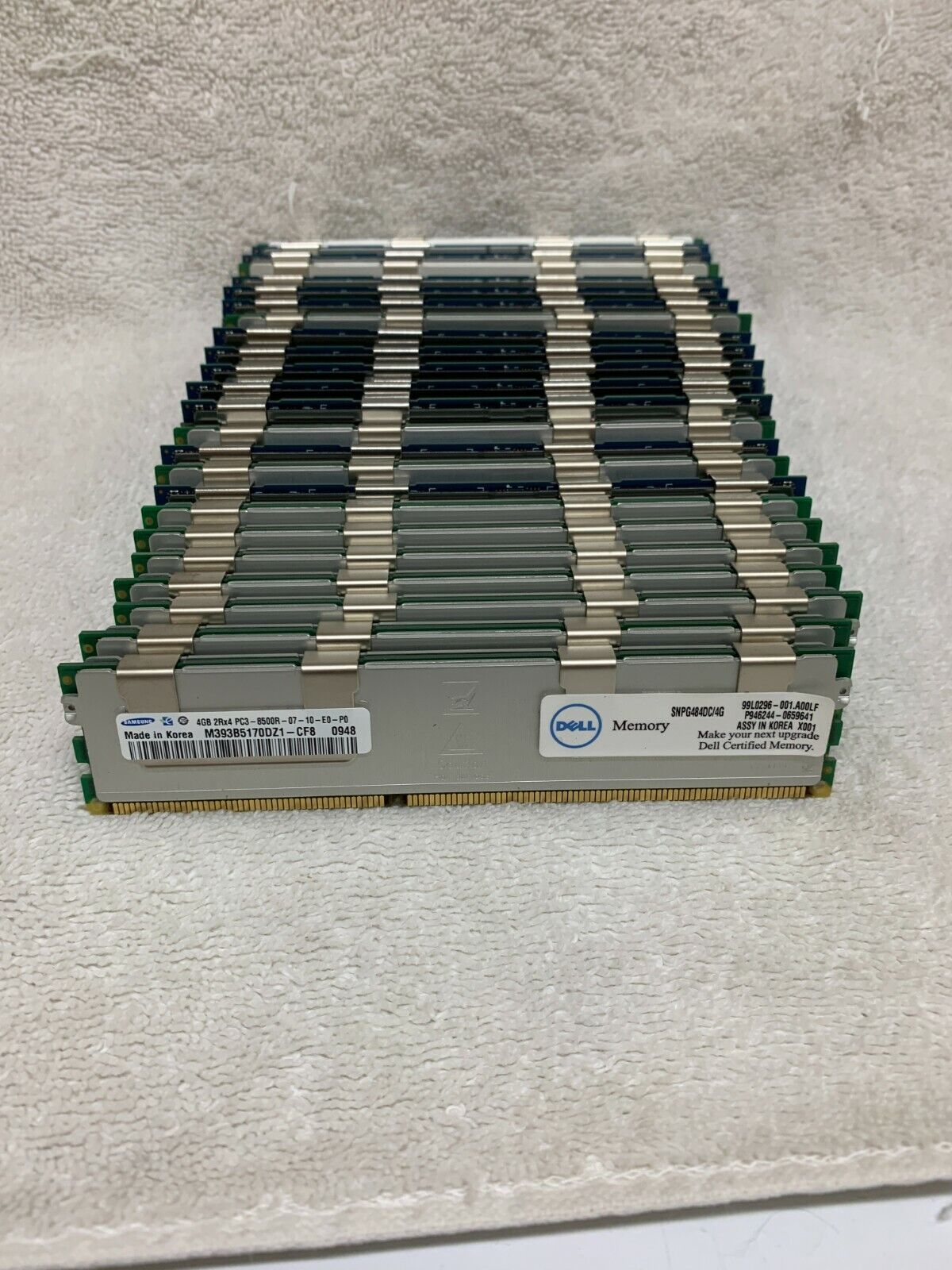 Lot of 24 Samsung & Hynix 4GB 2Rx4 PC3-8500r-07-10-E1 Shielded Server Memory