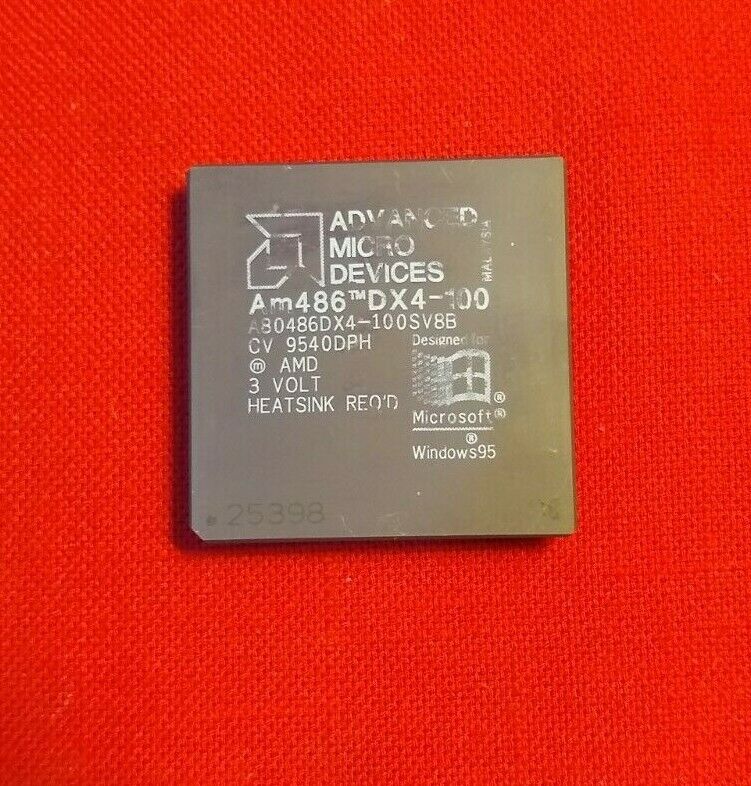 AMD Am486DX4-100 A80486DX4 100 SV8B Processor Socket 3 Windows 95 ✅ Rare Gold