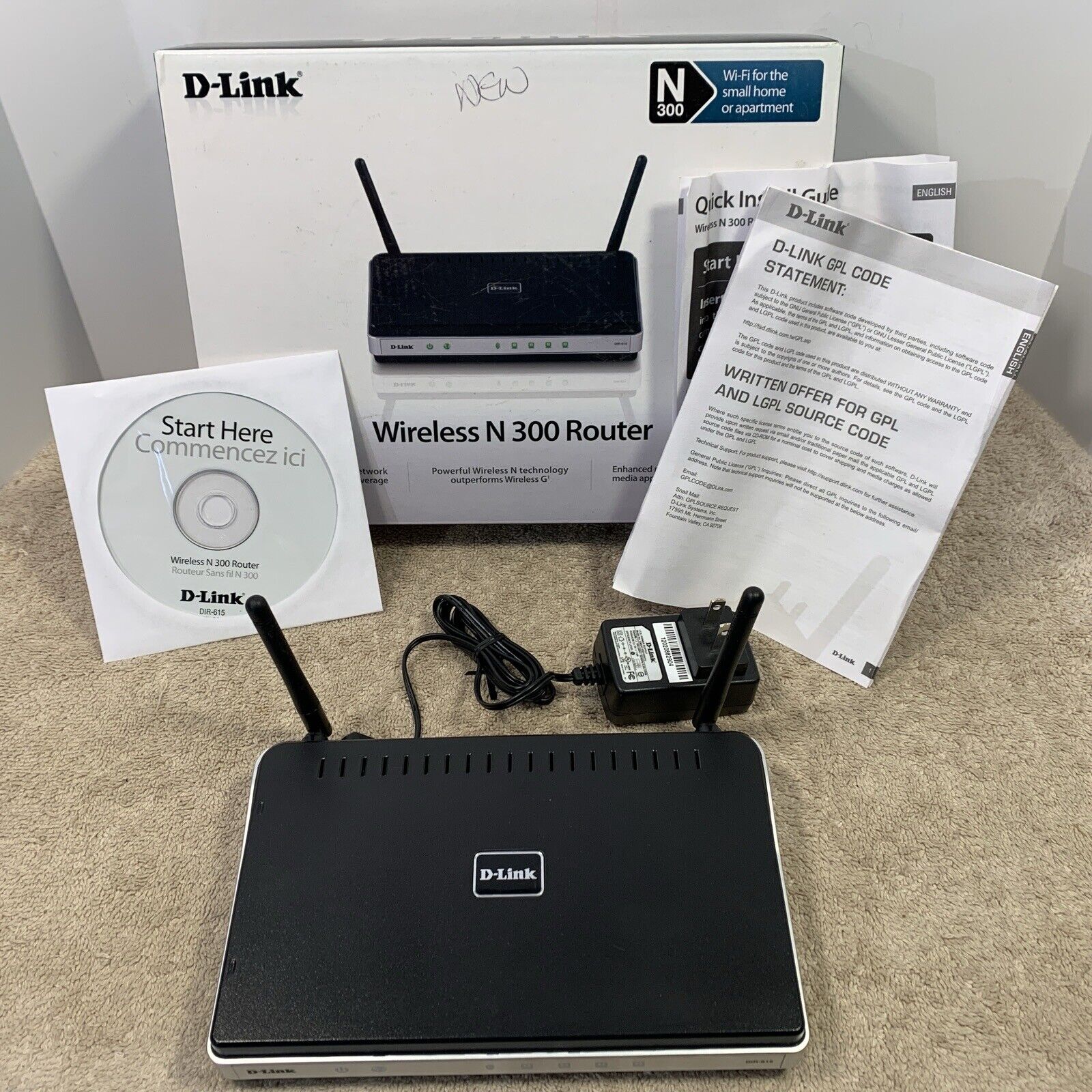 D-Link DIR-615-CS 300 Mbps 1-Port 10/100 Wireless N Router