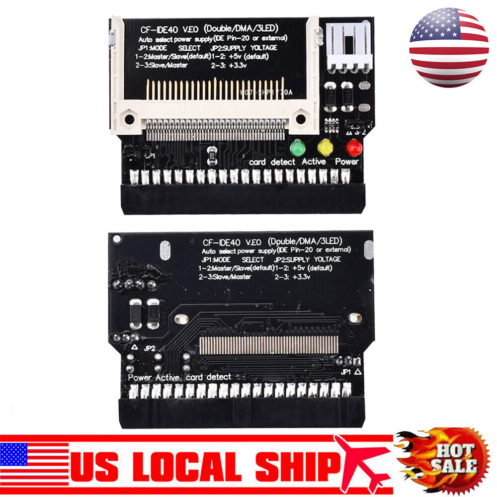 Compact Flash CF to 3.5 Female 40 Pin IDE Bootable Adapter Converter Card USA