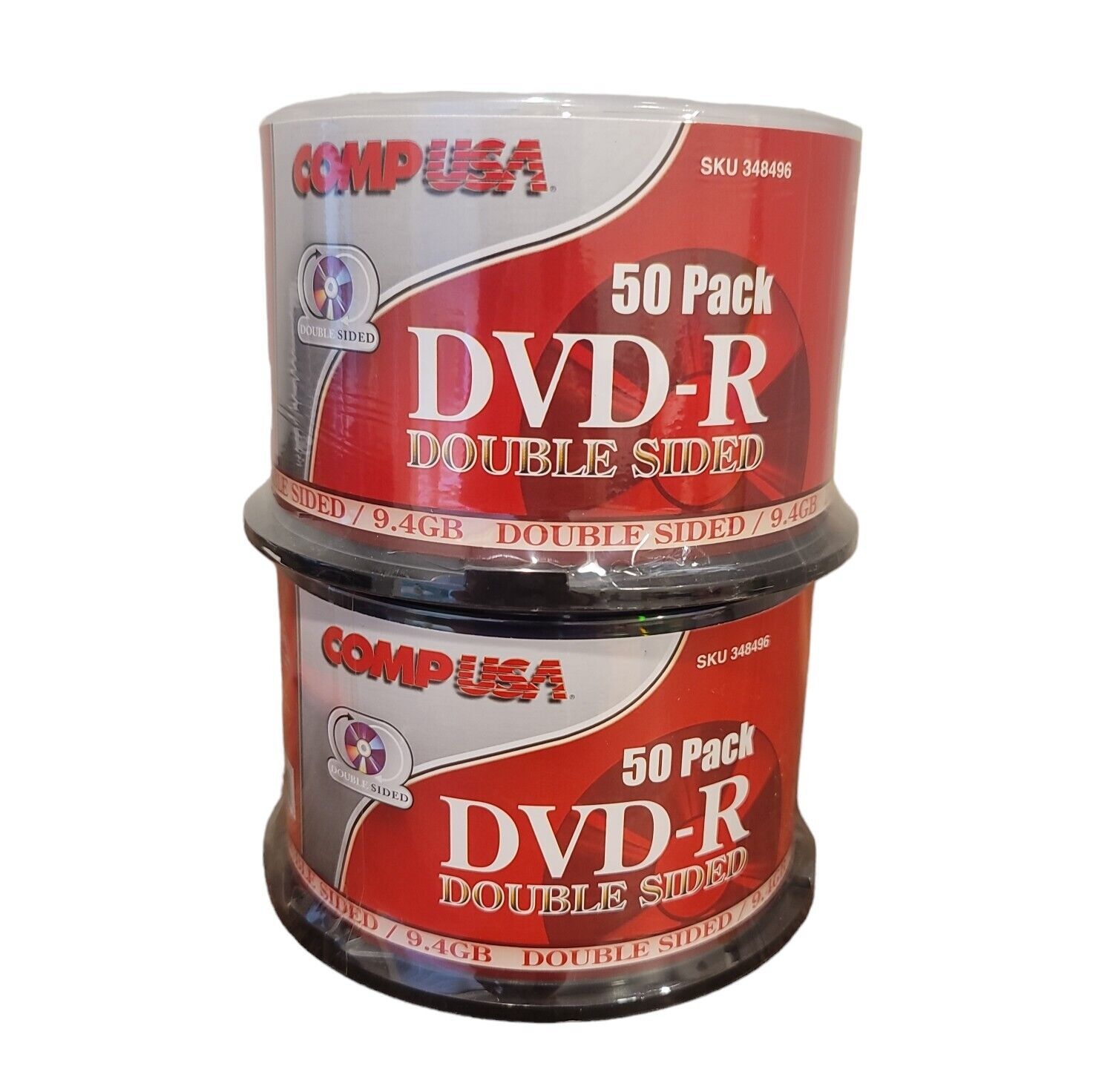 (2) Brand New CompUSA  Double Sided DVD-R  50pk 9.4gb 16x  Super Rare HTF 