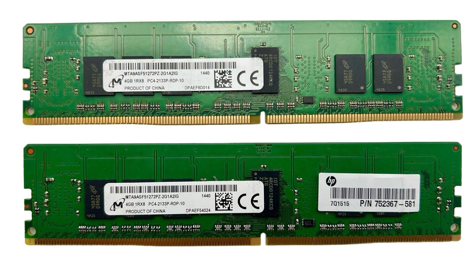 Micron 8GB (2x4GB) PC4-17000 DDR4-2133P RAM SDRAM SERVER MTA9ASF51272PZ-2G1A2IG