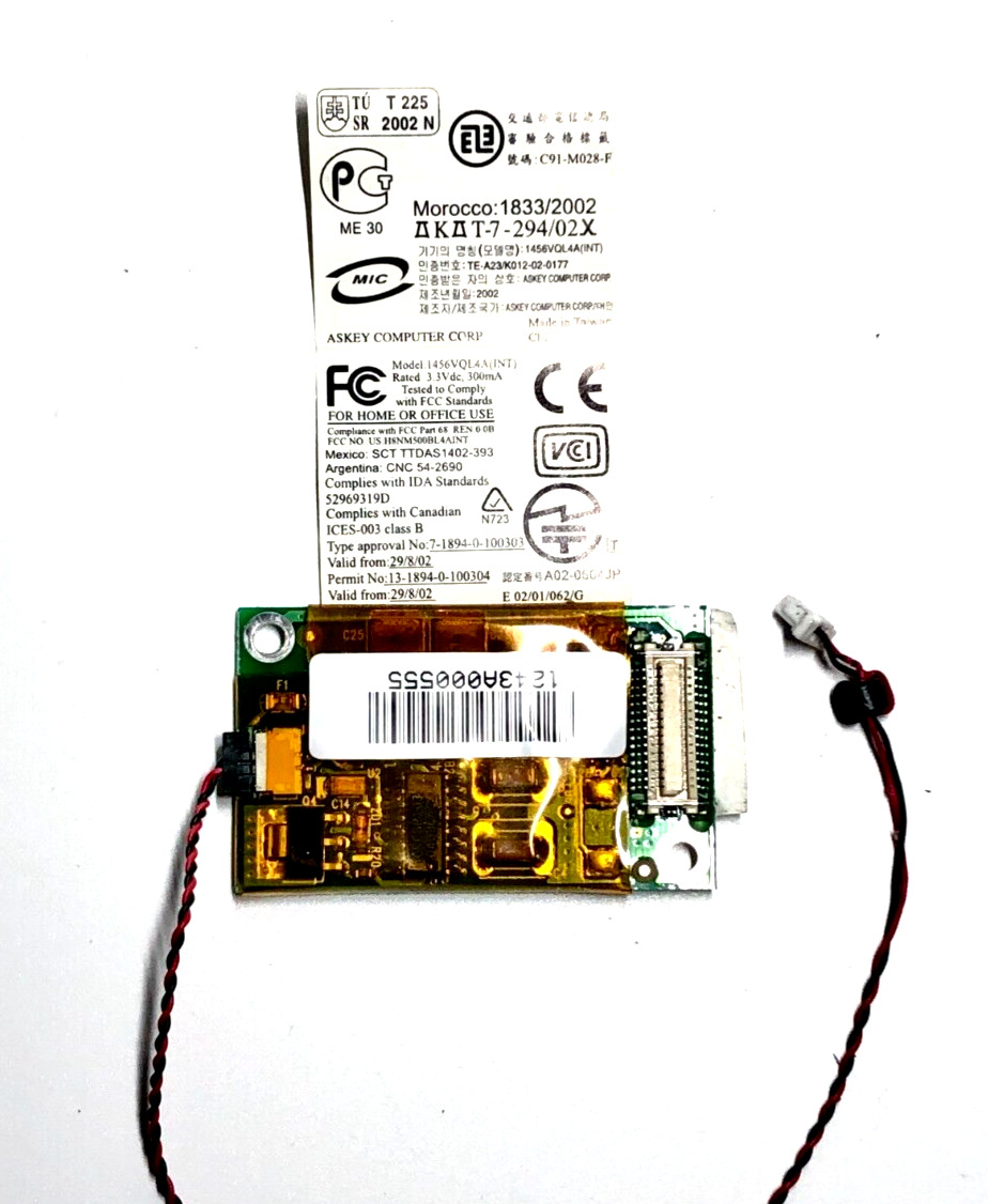 Toshiba Laptop Dial Up Modem Card Anatel 1456VQL4A 0644-02-1110 Mini PCIE 56K
