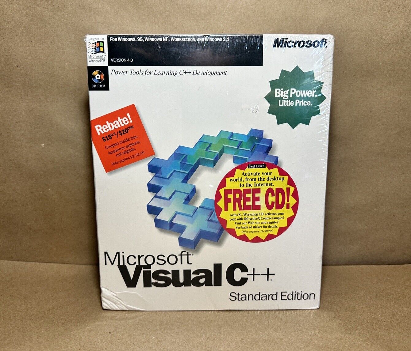 Microsoft Visual C++ Standard Edition 4.0 + 1.52 Windows 95 / NT Workstation+3.1