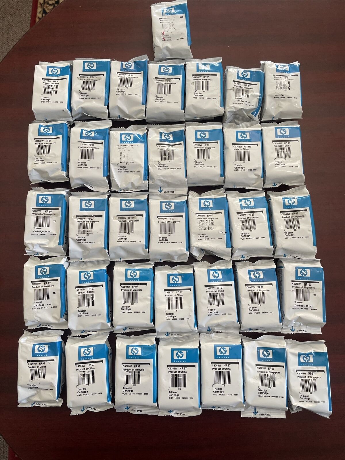 Lot Of 36 Genuine HP 97 Tri-Color Ink Cartridge C9363W Factory Sealed