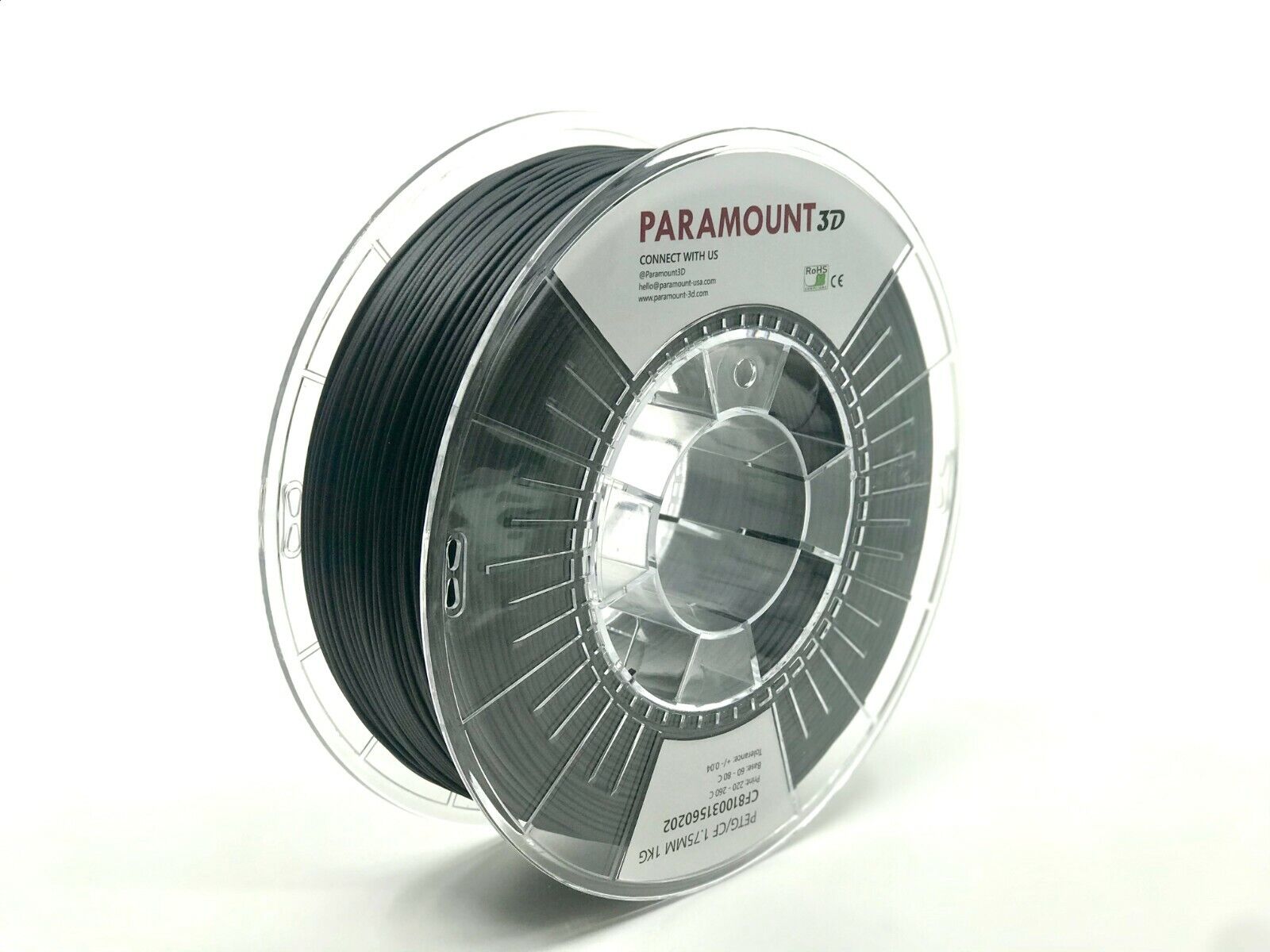 Paramount 3D PETG Carbon Fiber (Black) 1.75mm 1kg Filament