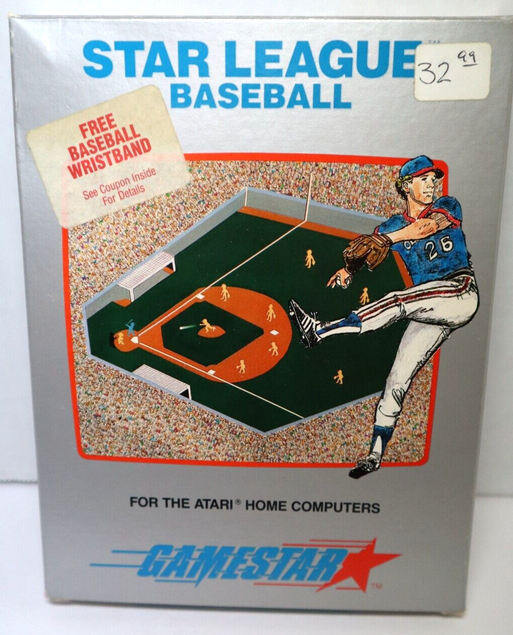 Atari 400/800 Computer Cassette Star League Baseball Gamestar 1983
