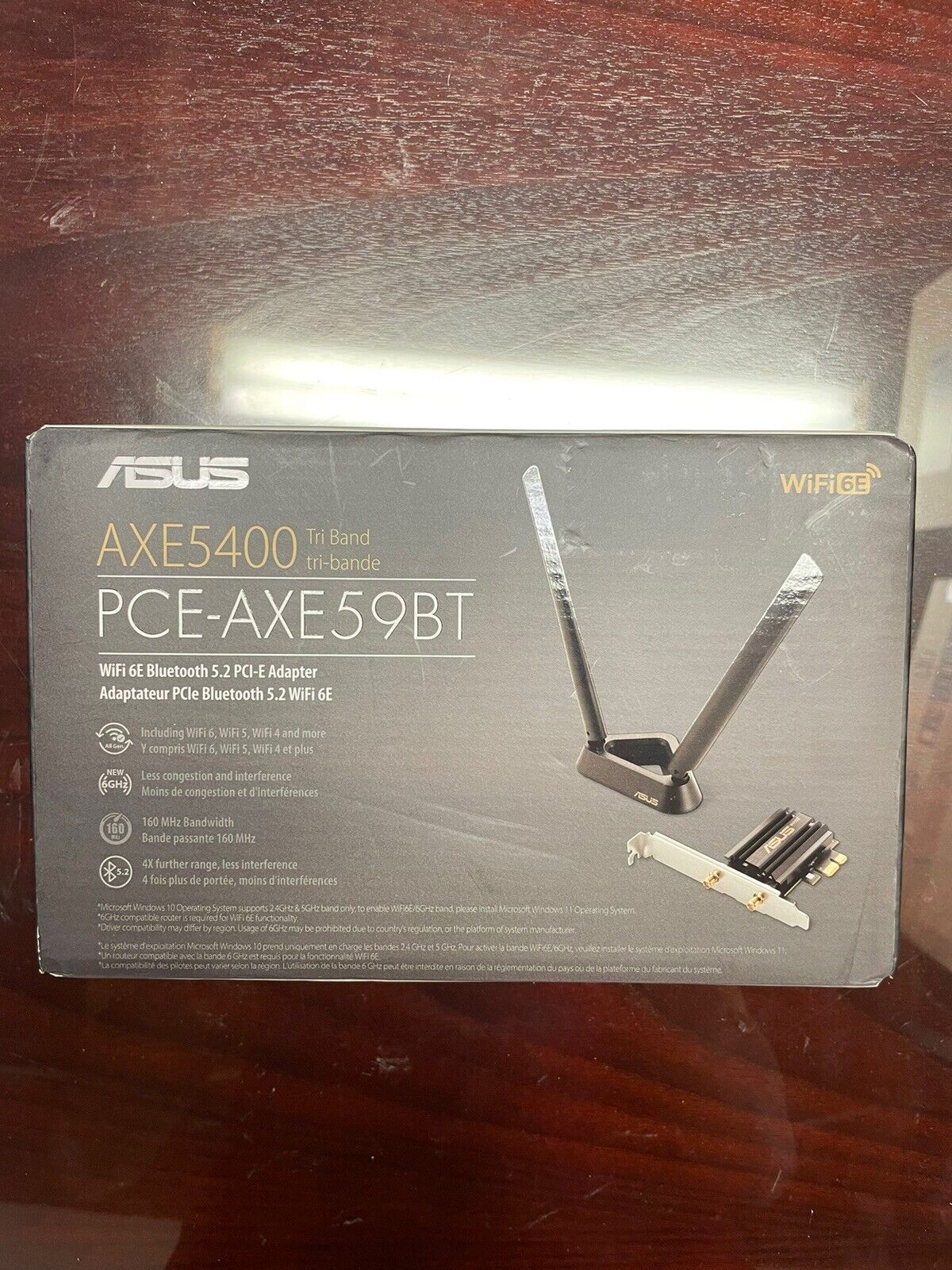 Asus (PCE-AXE59BT) AXE5400 Wi-Fi 6E Tri-Band PCI Express Adapter - Brand New