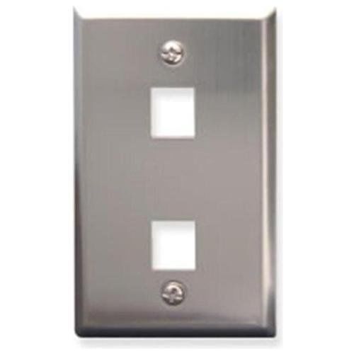 ICC Faceplate Stainless Steel 2-Port 1C107SF2SS 