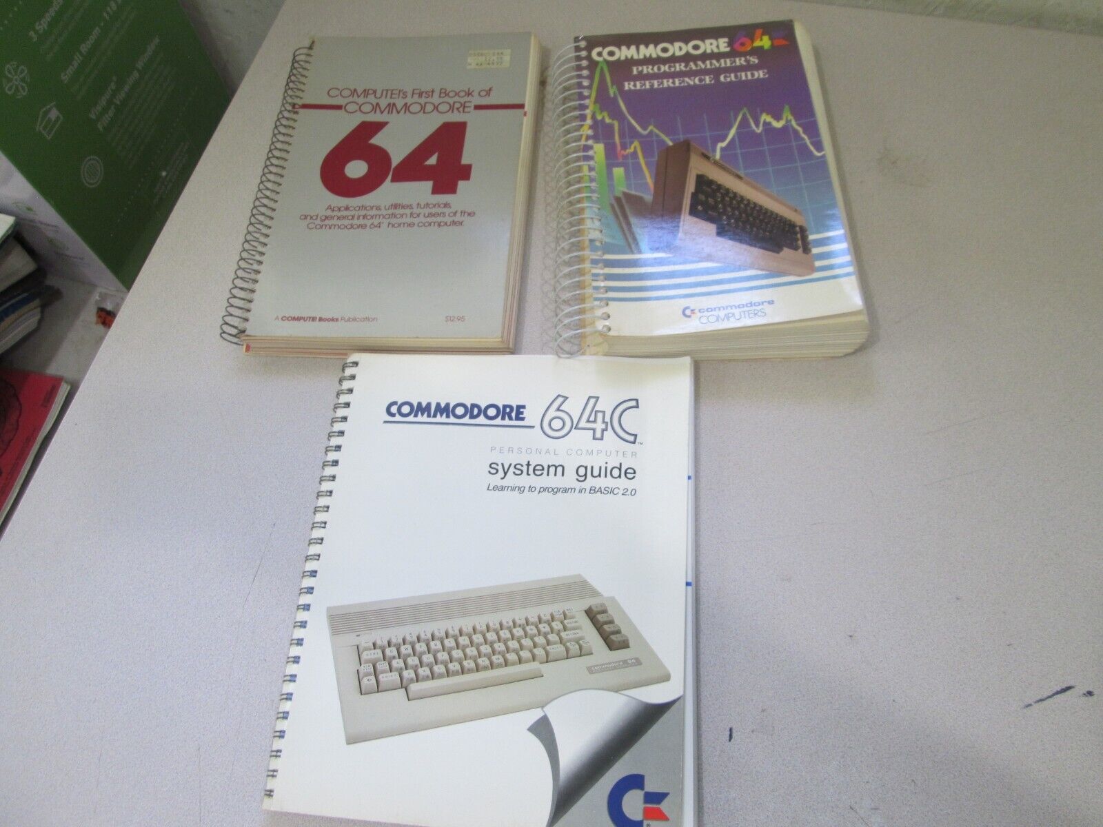 Lot of 3 Vintage Commodore 64 Programmers Reference Books Manuals